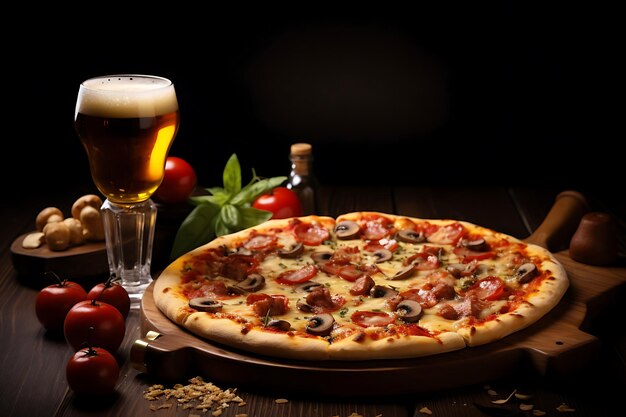 El emparejamiento de pizza y cerveza