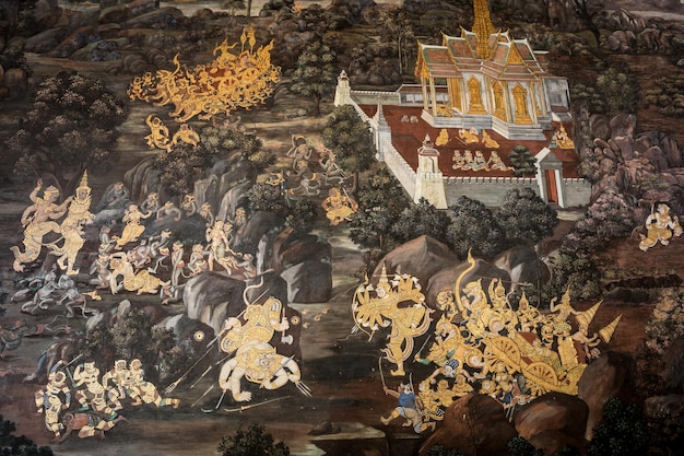 emple del Gran Palacio Mural del Buda de Esmeralda Generalmente en Tailandia