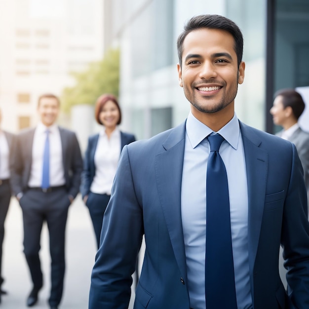 empleado corporativo inteligente con un hombre confiado