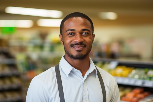 empleado o empleado de un supermercado