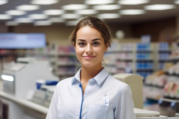 Foto empleado o empleado de un supermercado