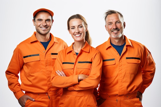 Empleados felices en uniforme