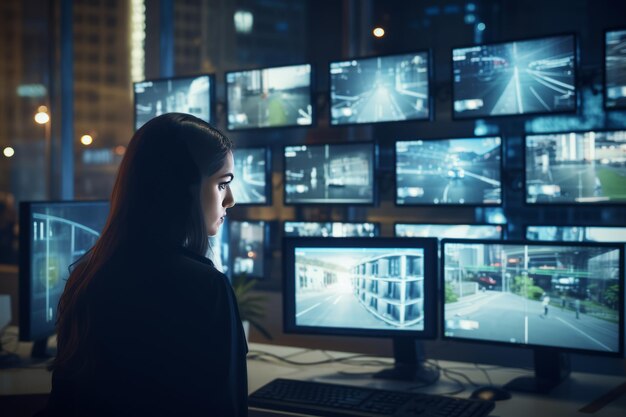 Foto empoderamento de operadoras, melhoria da segurança social através do reconhecimento facial por ia e do monitoramento por cctv