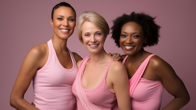 Empoderamento nas fotos de conscientização sobre o câncer de mama cor-de-rosa dos heróis cor-de-rosa