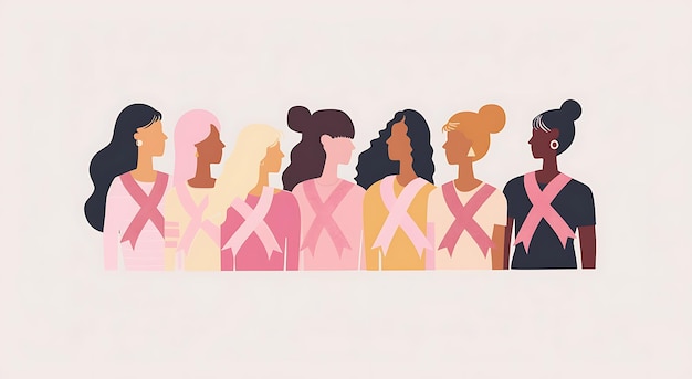Foto empoderar e iluminar la unión para la concienciación y la acción contra el cáncer de mama