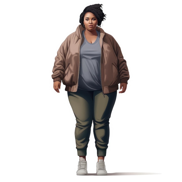 Empowering Realism Feiern der Vielfalt durch das Selbst einer modernen übergewichtigen afroamerikanischen Frau