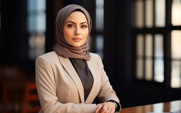 empresária confiante usando hijab