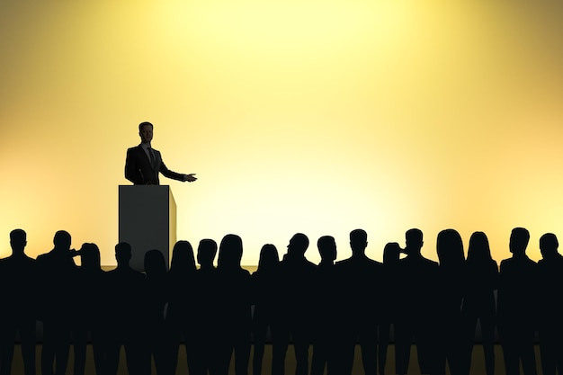 Empresario dando discurso