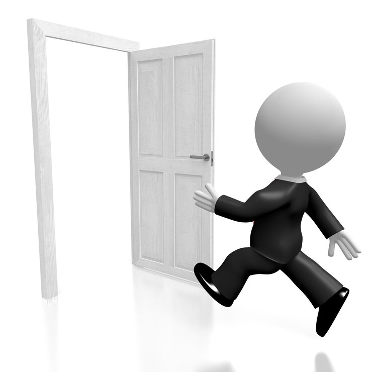 Foto empresário de porta de ilustração 3d