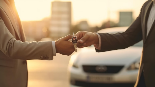 empresario entrega las llaves del auto