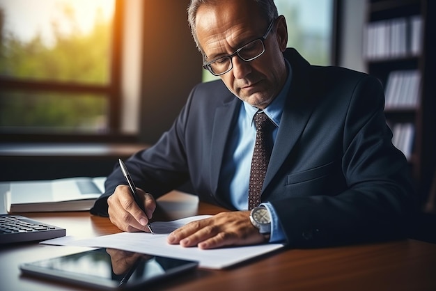 Empresario firmando contrato