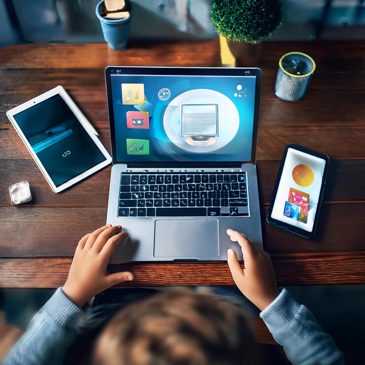 Foto empresario con gráficos y gráficos digitales