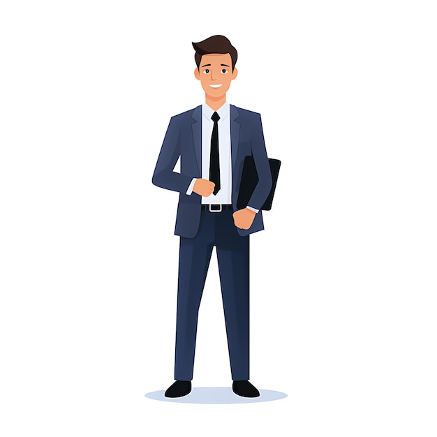 Empresário isolado em fundo branco simbolizando sucesso corporativo e liderança Generative Ai