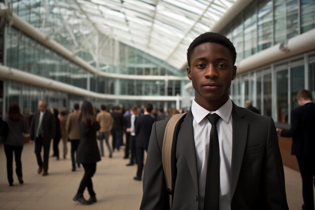 Empresário masculino afro-americano jovem adulto pose confiante