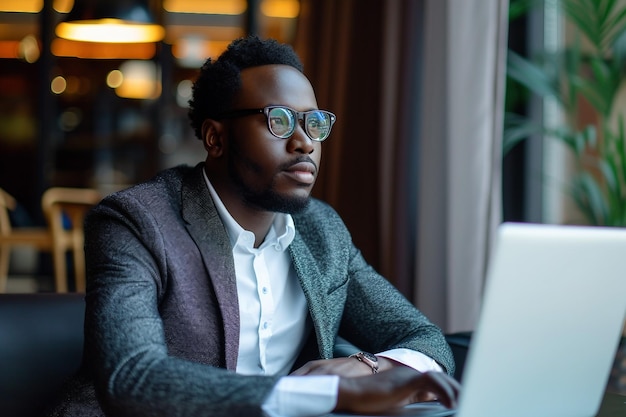 Empresario negro en su lugar de trabajo