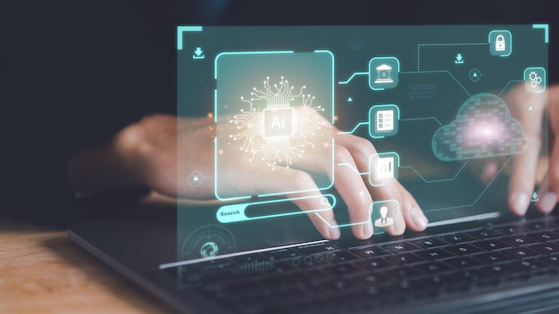 Empresario con nuevas innovaciones para el desarrollo de las empresas Encontrar nuevas