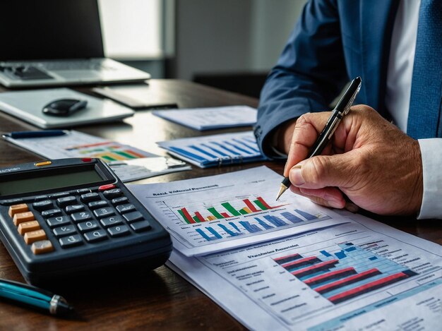 Un empresario que revisa las evaluaciones de riesgos y desarrolla estrategias de mitigación