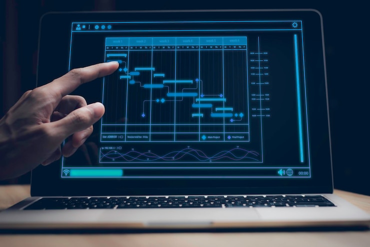 Foto empresario que trabaja con análisis de negocios y sistema de gestión de datos en la gestión de documentos en línea y métricas conectadas a la base de datos estrategia corporativa para ventas de operaciones financieras