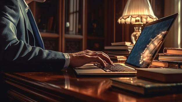 Foto empresário trabalhando em um novo escritório