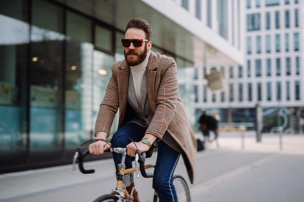 Empresário vai trabalhar na bicicleta Transporte ecológico