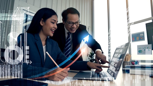 empresários asiáticos trabalham no escritório, conceito financeiro