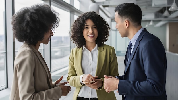 Foto empresarios en una discusión constructiva