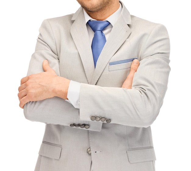 Empresários e conceito de escritório - close-up do buisnessman de terno e gravata