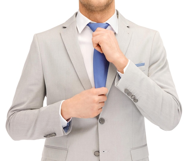 Empresários e conceito de escritório - close-up do buisnessman de terno e gravata