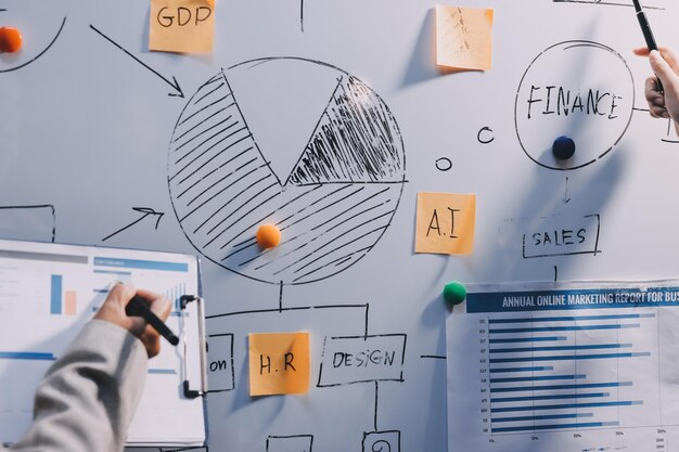 Los empresarios están analizando y planeando estrategias comerciales