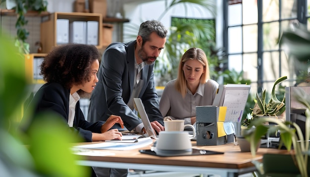 Empresários que trabalham no escritório