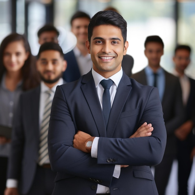 Empresas jóvenes empresarios confiados mirando a la cámara