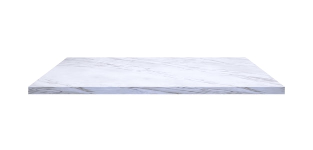 Empty White Marble Slab Counter Table Mockup Isolado em fundo branco com Clipping Path