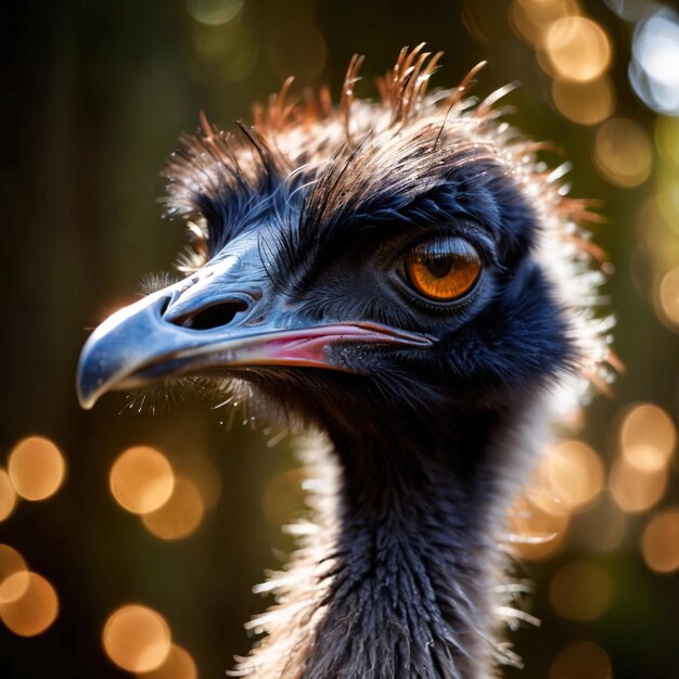 Foto el emú es un animal salvaje que vive en la naturaleza y forma parte del ecosistema.