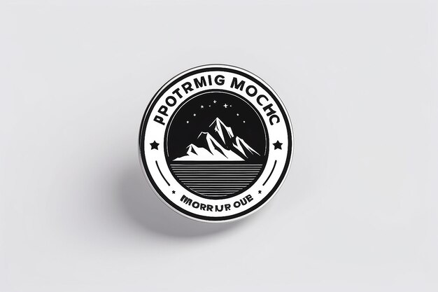 Foto enamel pin logo mockup con espacio blanco en blanco para colocar su logotipo