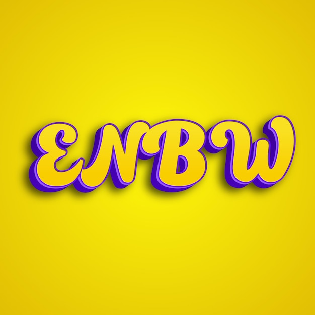 Foto enbw tipografia 3d design amarelo rosa branco fundo foto jpg