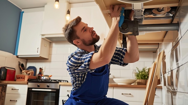 Encanador tubos soldados para uma casa de banho Renovação empreiteiro de construção profissional artesão qualificado manutenção reparação Gerado por AI