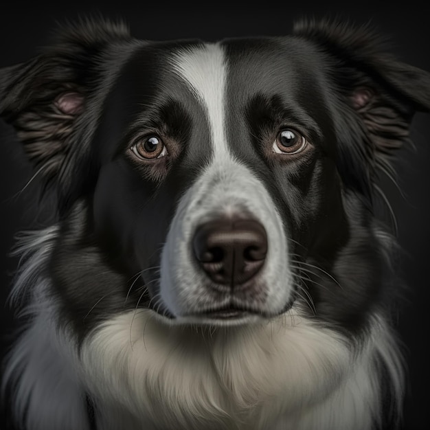 Encantador border collie realista en retrato de estudio con antecedentes aislados