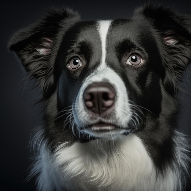 Encantador border collie realista en retrato de estudio con antecedentes aislados