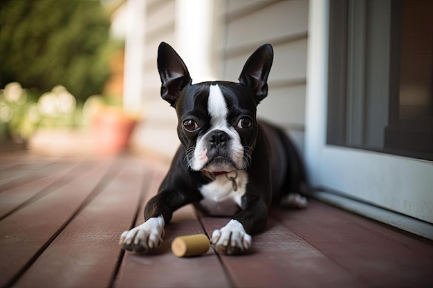 Encantador Boston Terrier con expresión entrañable