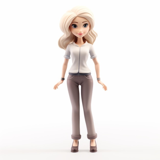 Encantador estilo de anime en 3D Figurina de mujer de negocios Jane Small