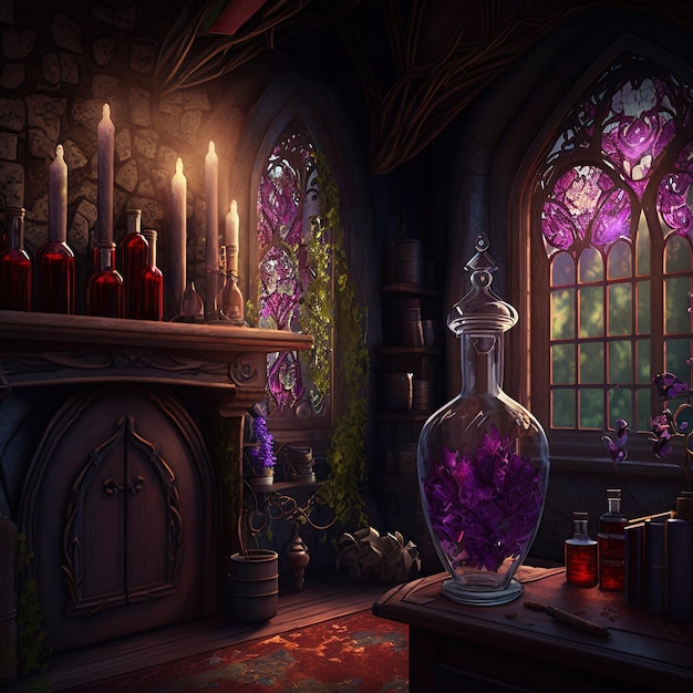 El encantador interior de la cabaña de lujo de las brujas