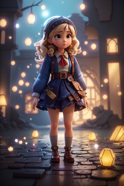 Encantador manga de dibujos animados en 2D personajes adorables en un reino de fantasía oscura Lekrots 8K obra maestra visual cinematográfica