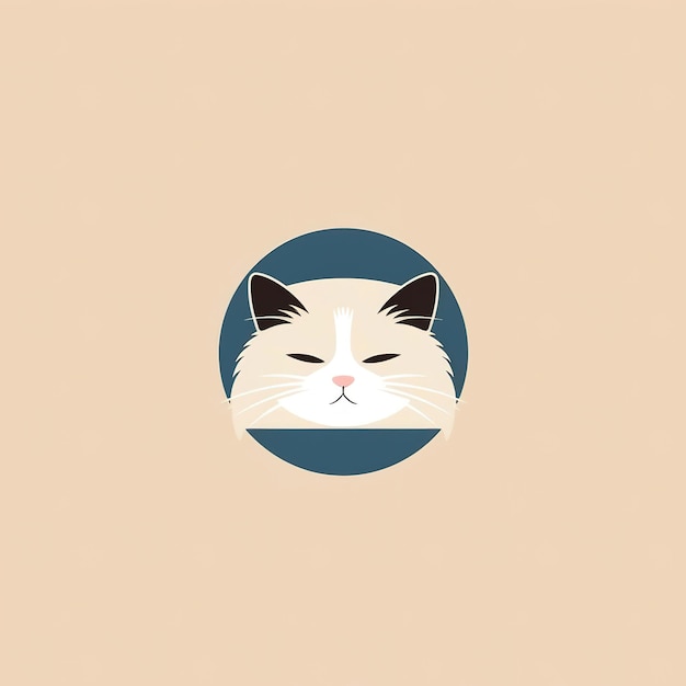 Foto encantador minimalismo ilustración de la cara de un gato siamés en un fondo minimalista