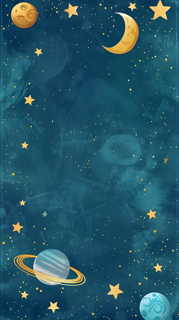 Encantador paisaje celeste con luna brillante y estrellas relucientes