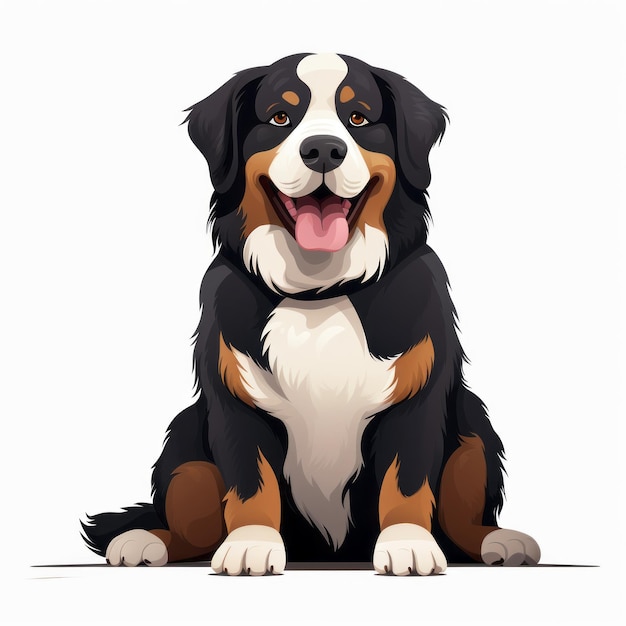 Encantador perro de montaña bernés ilustración imagen Uhd