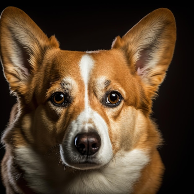 Encantador retrato de estudio de perro sobre fondo aislado