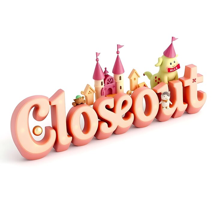 Foto encantador texto en 3d en closeout encanta cartas de cuentos caprichosos con un elenco estético de cuento de hadas
