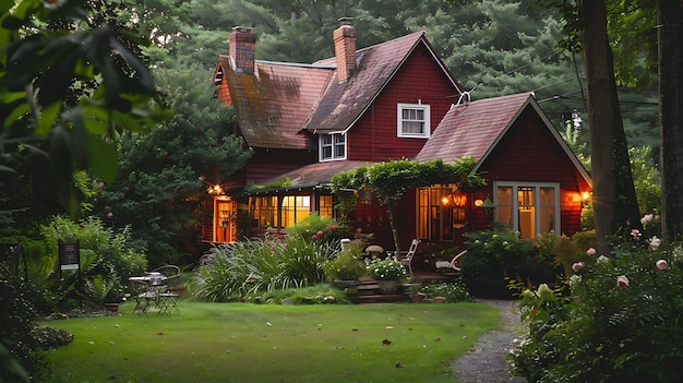 Una encantadora cabaña enclavada en el bosque el lugar perfecto para relajarse y escapar del ajetreo y el bullicio de la vida cotidiana