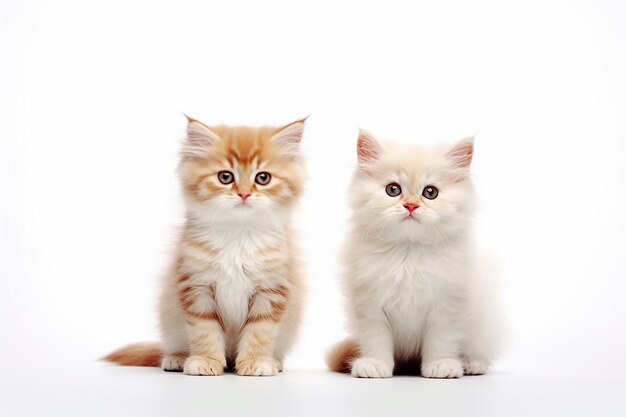 Foto encantadora colagem de gatinhos bonitos de cabelo curto britânico, escocês, dobrado, persa, maine coon.