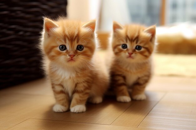 Foto encantadora colagem de gatinhos bonitos de cabelo curto britânico, escocês, dobrado, persa, maine coon.